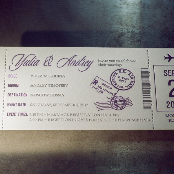 Визитка Ticket Inv Letterpress