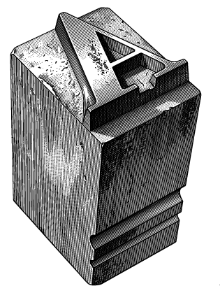 Наборная печатная литера – хорошо иллюстрирует почему печать называется высокой